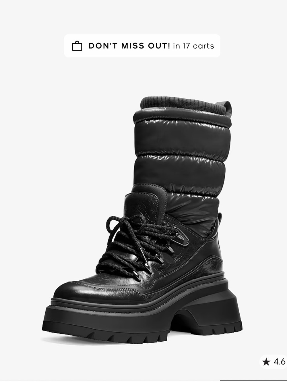 Micheal Kors Black Mixed-Media Women's Platform Boot